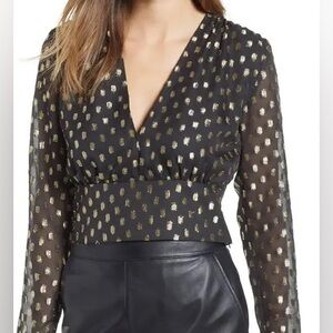 Leith Gold & Black Long Sleeve Size XXS Side zipper